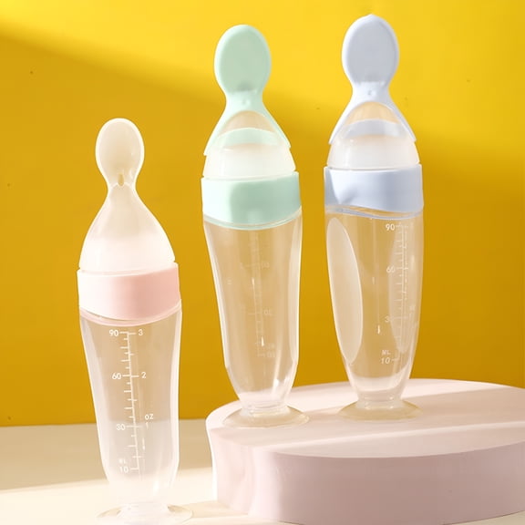 ACDANC Toddlers Spoons Transparent Smooth Edges Diet Training Food Grade Baby Complementary Feeding Spoon for Infant