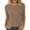 Brown, variant on BDPORKAS 3/4 Sleeve T Shirts for Women Ribbed Knit Blouses Lightweight Solid Color Fall Trendy Crew Neck Tees