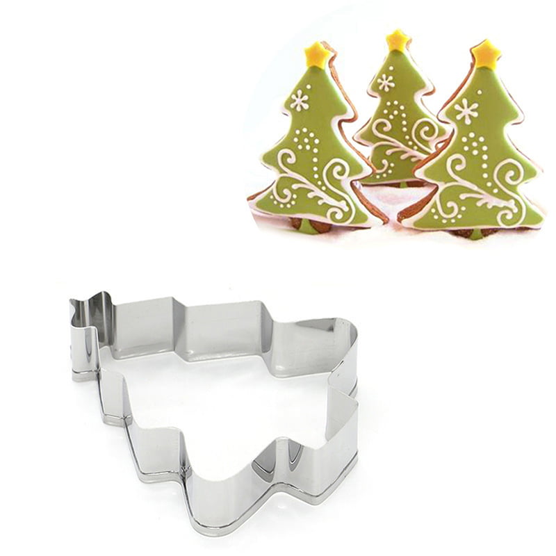 8Pcs_3D Christmas Cookie Cutters Set Stainless Steel Fondant Biscuit Baking Mold 