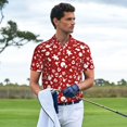 thumbnail image 4 of Daiia Red Christmas Cheer. Pattern Men’s Polo Shirts,Solid Deck Shirt,Classic Fit, Breathable Cotton Polo for Casual and Sport Wear-4X-Large, 4 of 7