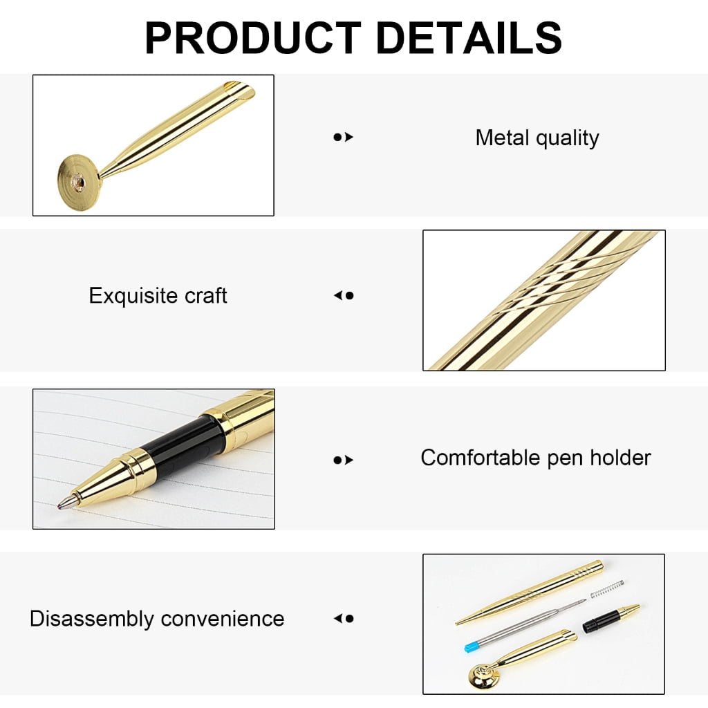 Necvior 5 Pcs Counter Service Pen with Base Ballpoint Pen Reception Pen for Bank Wedding