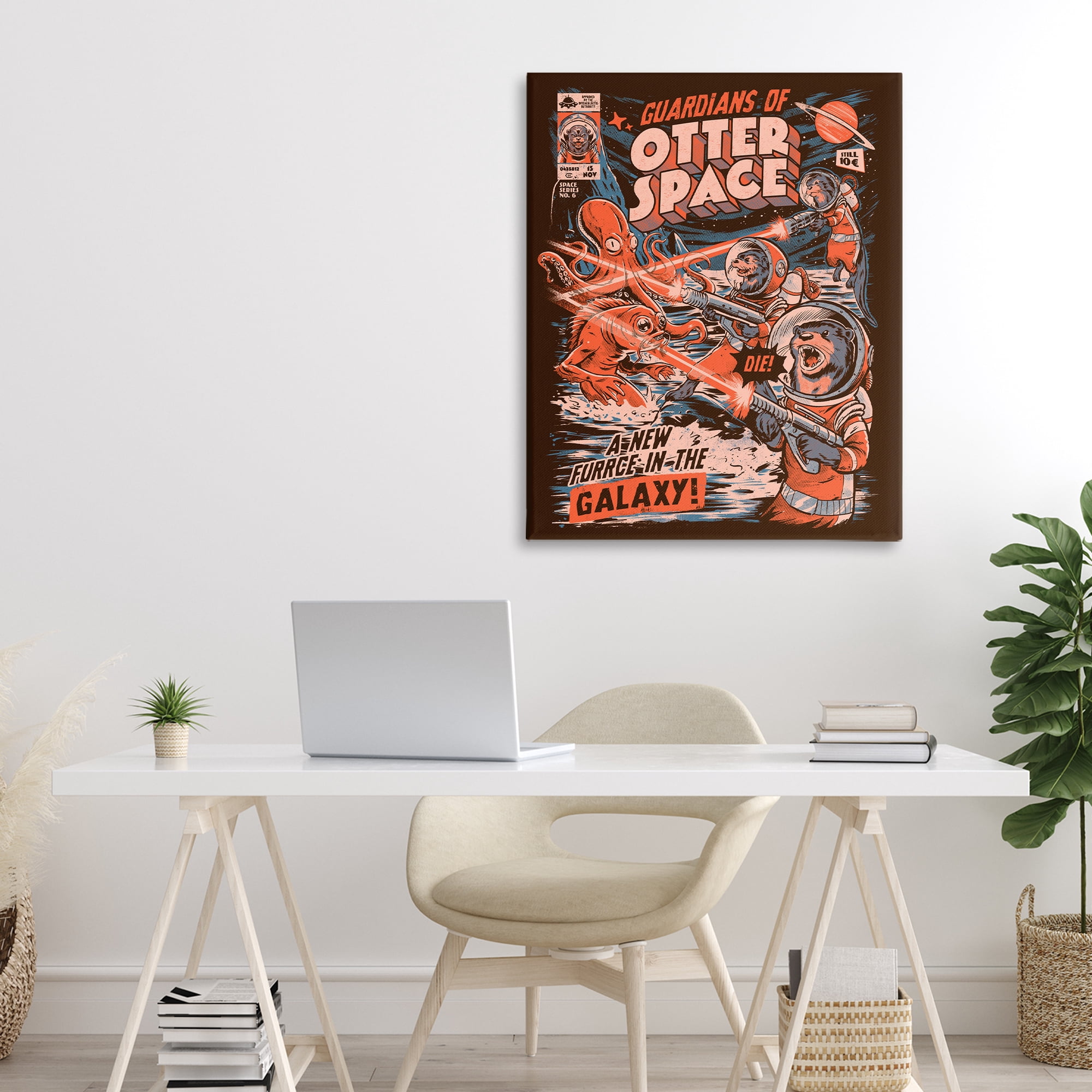 Stupell Industries Guardians Of Otter Space Retro Canvas Wall Art, design by EduEly Designs