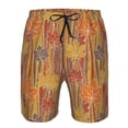 thumbnail image 3 of Cauagu Autumn Maple Leaf Stripes Print Men's Swim Trunks,Hawaiian Bathing Suit Swimsuits Beach Shorts with Pockets for Men Quick Dry Swimming Board Shorts-Large, 3 of 6
