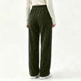 thumbnail image 4 of Horkkom Corduroy Pants Women Straight Leg Elastic Waist Drawstring Pants Adjustable Soft Comfy Pants with Pockets, S-2XL, 4 of 8