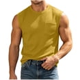 thumbnail image 5 of Pafei Tyugd Tank Shirts for Men with Pocket Casual Crewneck Muscle Tank Tops Big and Tall Sleeveless Basic T-shirt Yellow XL, 5 of 9