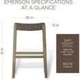 thumbnail image 2 of Maven Lane 31" Emerson Bar Height Stool - Weathered Brown Wood Finish & Marksman Saddle Vegan Leather Bar Stools - Backless Design Brings Rustic Elegance to Your Kitchen, Dining Area, set of 3, 2 of 6
