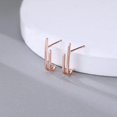 thumbnail image 4 of Solid 925 Sterling Silver Bar Open Hoop Earrings Huggie Studs for Women Teens Bar Half Hoop Earrings Huggie, 4 of 15
