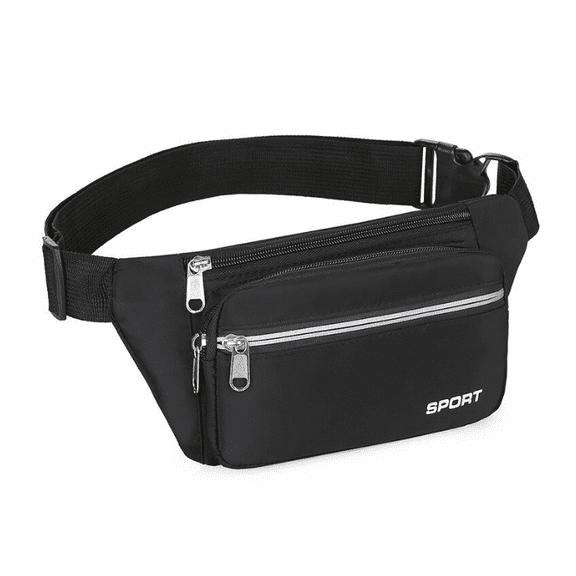 Men's crossbody bag, waist bag, large capacity sports and leisure bag, small backpack, waterproof and wear-resistant, safe and reflective