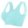 thumbnail image 4 of HAOTAGS Women Plus Size Sports Bras, Wireless Breathable Moisture-Wicking Activewear Yoga Bras Blue 5XL, 4 of 4