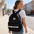 thumbnail image 5 of KEVCHE School Backpack,Lace Polka Dot Large Capacity，Cute Kawaii Daypack，17 Inch Backpack and Casual Travel Style，Durable School Bag Backpack for Back to School Gifts, 5 of 5