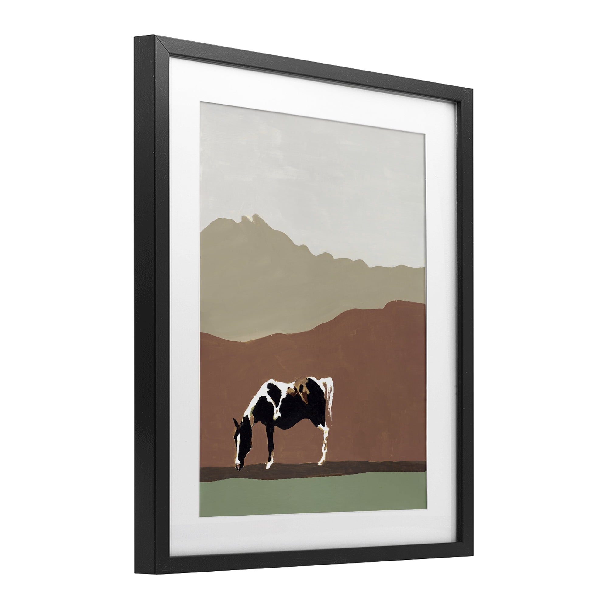 Stupell Industries Modern Mountains Horse Black Framed Print Under Glass, design by Patricia Pinto