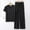 Black, variant on Sentmoon 2 PCS Pijamas for Women Set V Neck Sleep Shirts for Women Short Sleeve Loose Breathable Solid Color Loungewear Sets Woman Lightweight for Hotel Stays M