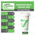 thumbnail image 2 of 20 oz Compostable Paper Cups with White Dome Lids and Wooden Stirrers - Biodegradable Disposable White Paper Coffee Cups PLA Lined - Eco-friendly Hot and Cold Drinking Cups (500), 2 of 4