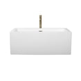 thumbnail image 2 of Melody 60 Inch Freestanding Bathtub in White with Polished Chrome Trim and Floor Mounted Faucet in Brushed Gold, 2 of 5