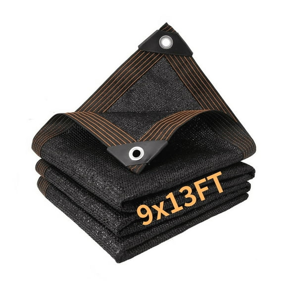 BeGrit 70% 9x13ft Polyethylene Shade Cloth with Grommets UV Resistant Sunblock Net for Garden Cover, Patio Plants, Chicken Coop, Greenhouse (Black)