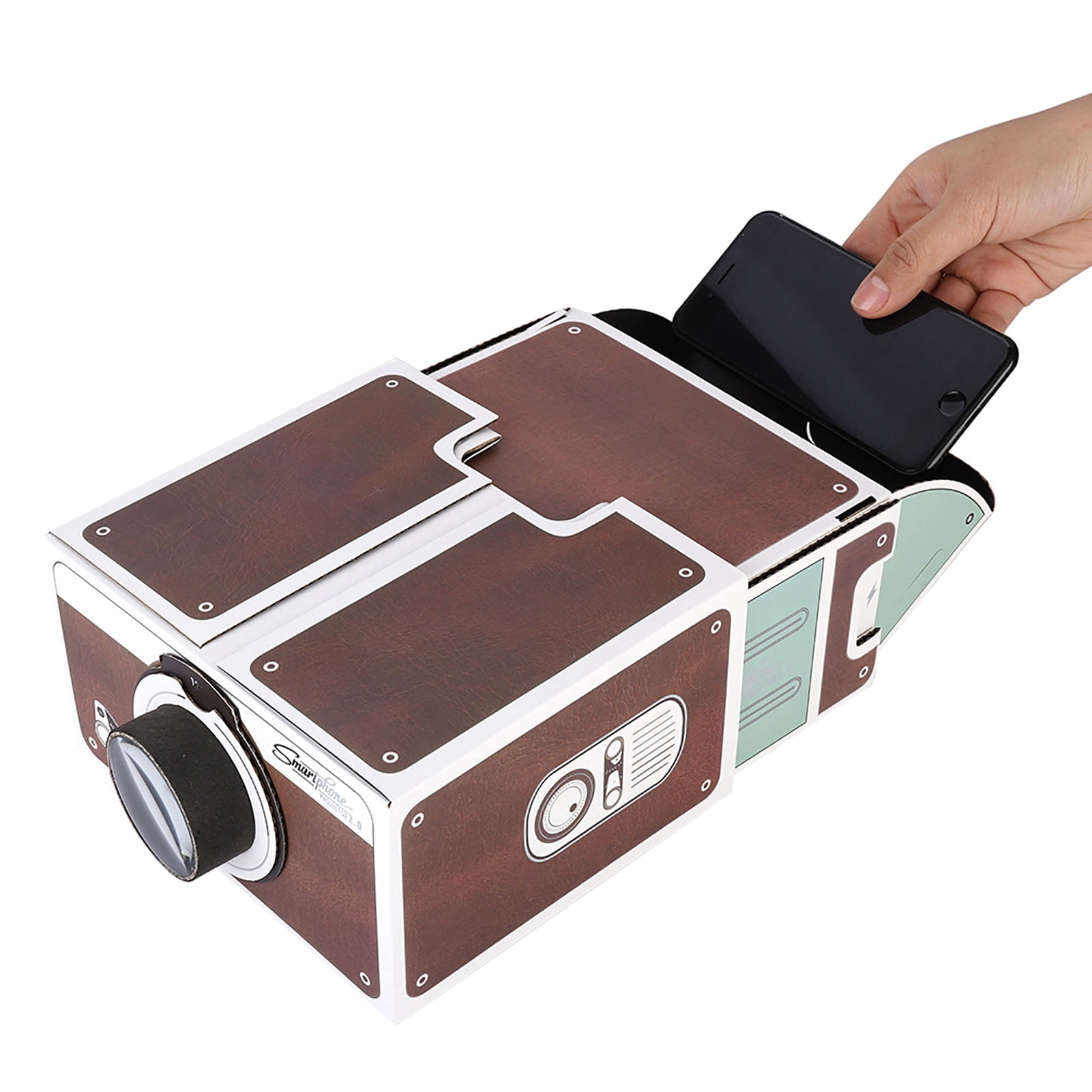 Diy Cardboard Smartphone Projector ,Mini Phone Projector, Portable Smart Mobile Phone Projector,Second-generation Home Cinema