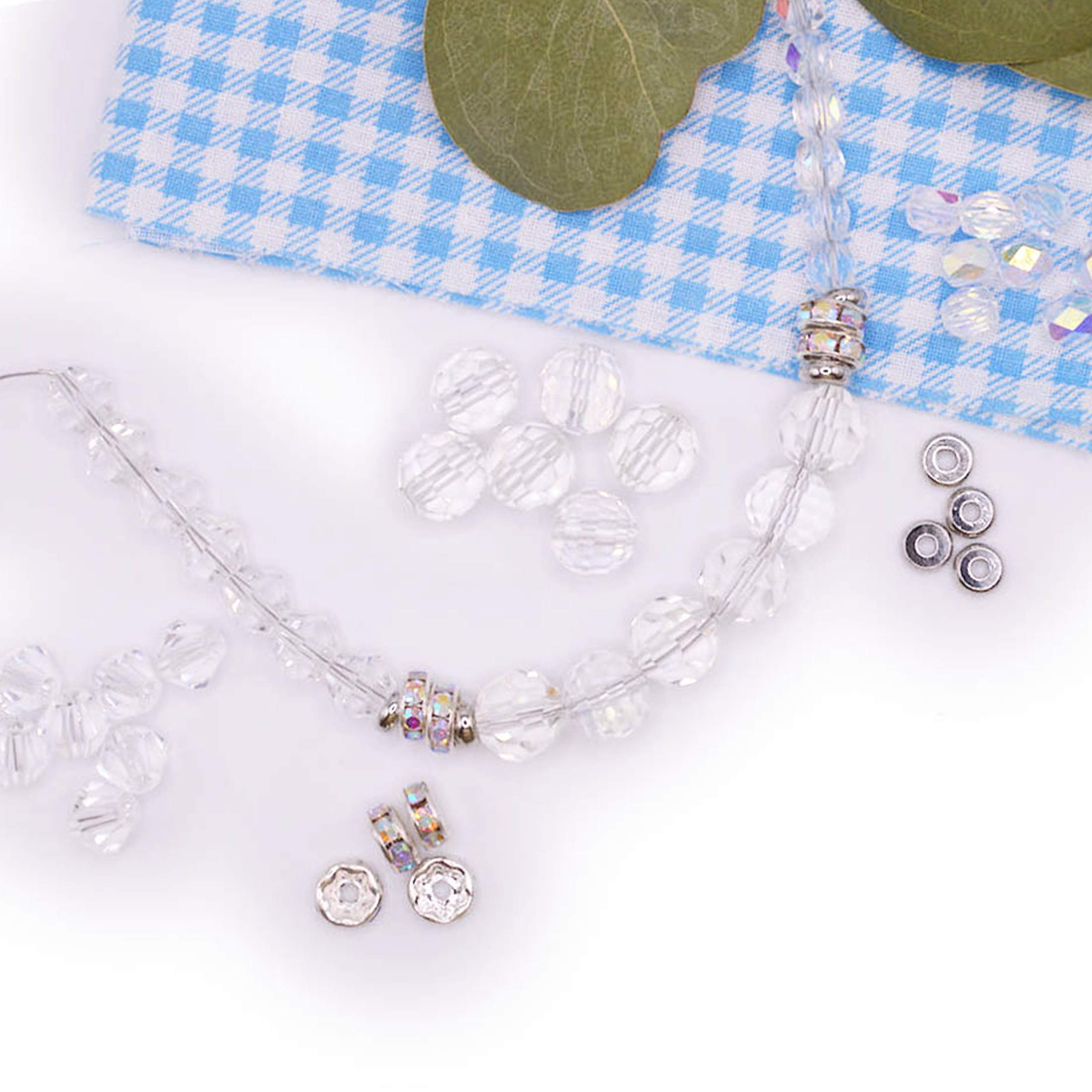 (2 pack) Jesse James Beads Glass Bead Strand Trio – Crystal, 1 Piece, Ideal for Ages 16 and Up