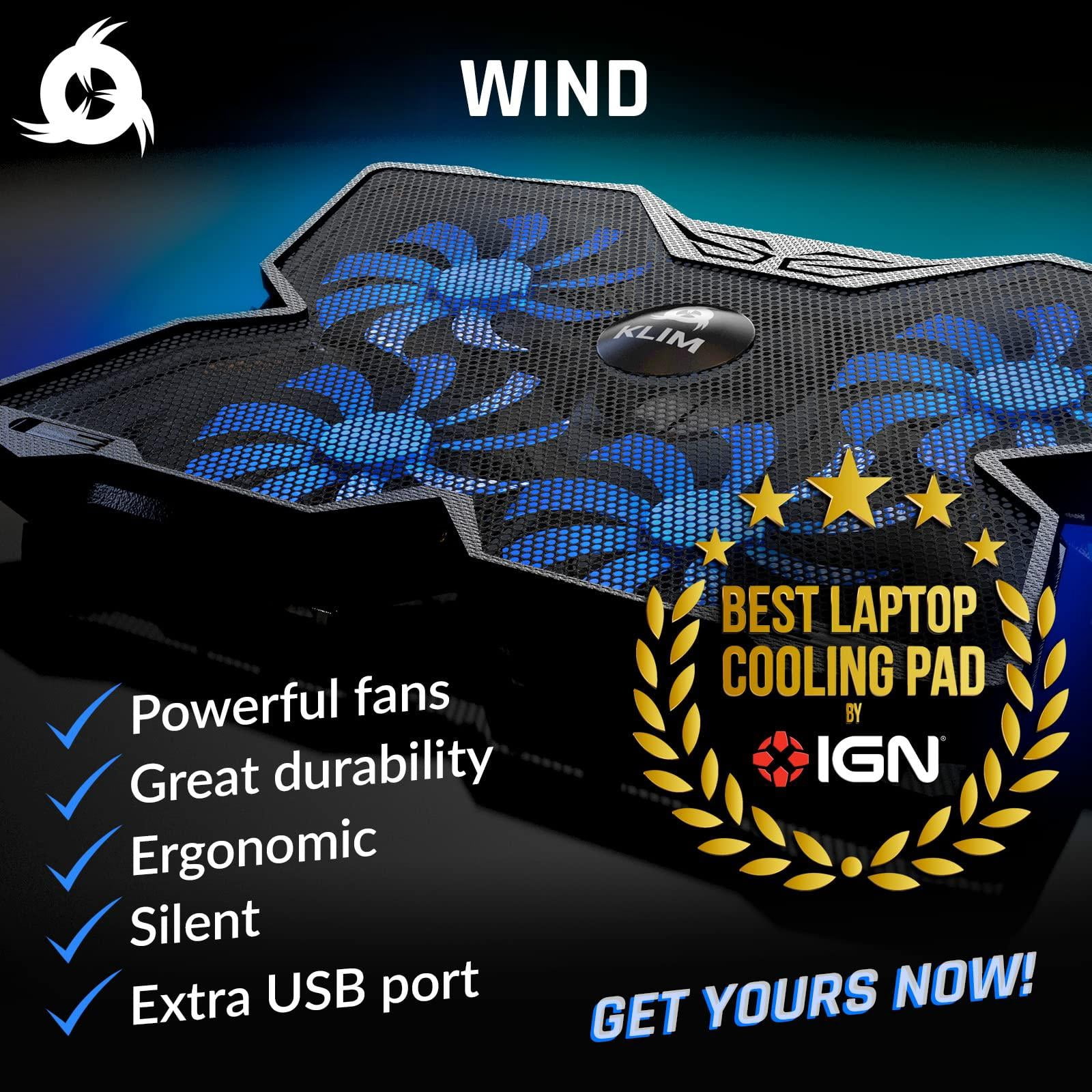 Wind Laptop Pad - More Than 500 000 Units Sold Version The Rapid Action Fan Stand With 4 Fans At 1200 Rpm Usb Ps5 Ps4 Blue