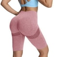 thumbnail image 2 of CFLVAEK Womens Seamless Biker Shorts Knee Length Butt Lifting Biker Shorts Comfy High Waist Tummy Control Long Biker Shorts Pink L, 2 of 10