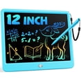 thumbnail image 1 of Tableta de escritura LCD Bravokids de 12 pulgadas para niños de 3 años, azul, 1 of 6