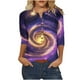 thumbnail image 2 of Tejiojio Womens Summer Crew Neck Casual T Shirt 3/ Length Sleeve Blouses Tops Athletic T-Shirt for Women Graphic S-3XL, 2 of 7