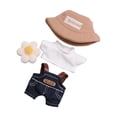 thumbnail image 1 of Ropa de muñeca de felpa para muñeca de 17cm, bonito y elegante juego de simulación, accesorios para fotos rellenos juego de 4 piezas, 1 of 7