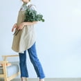 thumbnail image 3 of Women Apron Apron Cross Back Linen Aprons Durable Gray Khaki Women Apron, 3 of 8