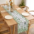 thumbnail image 3 of Table Runner 72 Inches Long for Kitchen Dining, Spring Plants Dresser Scarf Farmhouse, Dining Table Decorations for Wedding/Parties, Watercolor Leaves Birds Flowers Gray Plaid 14 x 72 In, 3 of 8