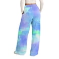 thumbnail image 6 of Endives Womens Sports Pants Tie Dye Printed Wide Leg Jogging Pants Drawstring Elastic High Waist Pants With Pocket, 6 of 7
