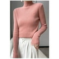 thumbnail image 4 of NMMUED Turtleneck Sweater Women Pullover Sweaters for Women Knit Sweater for Women Fitted Sweaters for Women, Pink L, 4 of 4