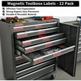 thumbnail image 2 of 12 Pack of Magnetic Toolbox Labels, 3D-Printed Tool Box Labels for Tool Organization, Reusable Tags for Steel Toolboxes, Carts, Cabinets, and Drawers (Black), 2 of 8