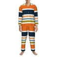 thumbnail image 3 of Naloa Colorful Pastel Stripes Men’s Pajamas Set - Long Sleeve Button Down Sleep Shirt and Pajama Bottoms Sleepwear Set-XX-Large, 3 of 7