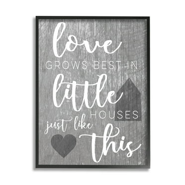 Stupell Love Grows Best in Little Houses Framed Giclee Texturized Art Black Framed - 16 x 20