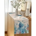 thumbnail image 5 of Summer Marine Life Table Runner, Ocean Sea Turtle Starfish Coral Coastal Retro Cotton Linen Kitchen Table Decoration Washable Dining Tabletop Runners for Home Party Decor 18x72 Inches, 5 of 9
