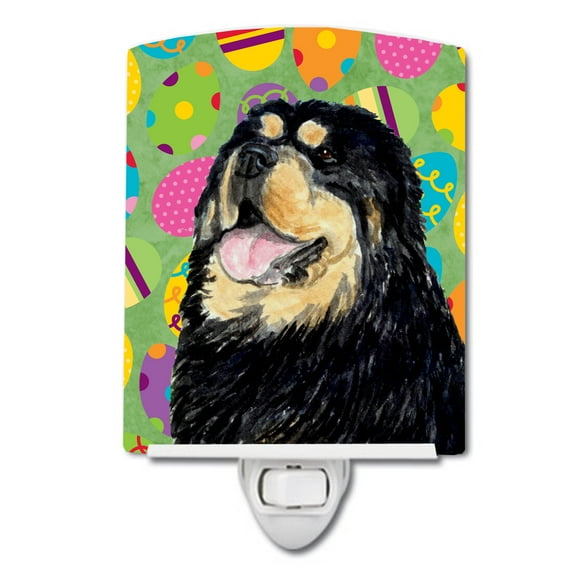 Caroline's Treasures SS4857CNL Tibetan Mastiff Easter Eggtravaganza Ceramic Night Light, 6x4x3", multicolor
