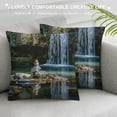 thumbnail image 3 of Orinice Waterfall Rocks Reflection Graphic Decorative Cushion Throw Pillow Cover for Home, Sofa, Car, Bedroom, 1PC 12x12in, 3 of 5