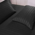 thumbnail image 2 of Bed Sheet 6 Piece, 100% Egyptian Cotton, 15" Deep Pocket, 600 Thread Count - Black Stripe, Twin XXL Size., 2 of 5