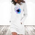 thumbnail image 2 of Robes T-Shirt pour Femmes Col Ras du Cou Unies Imprimées Robe à Manches Longues Décontractée Ample Robes d'Automne avec Poches, 2 of 7