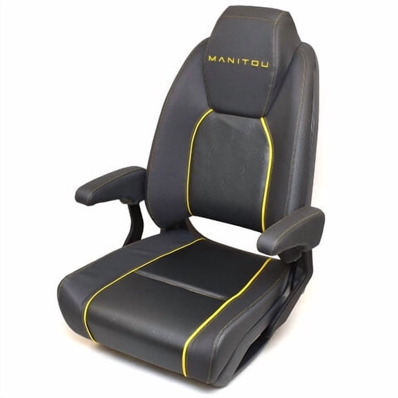Manitou Boat High Back Reclining Helm Seat 3014-0008424 | Gray Yellow