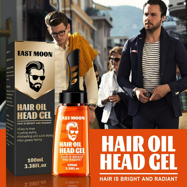 100ml Men Hair Styling Gel, Oil Head Hair Cream With Wide Tooth Comb for  Slicked Back Hair, Strong Hold Power Hair Oil for Hair Styling