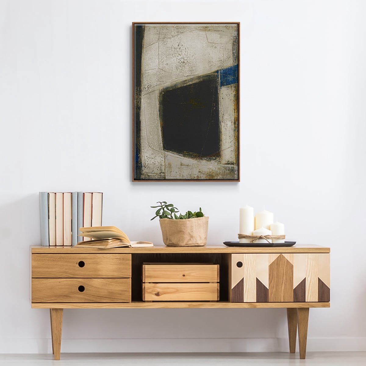Policy of Truth II Framed Premium Gallery Wrapped Canvas - Ready to Hang - 25 x 37 - Walnut Floating Frame