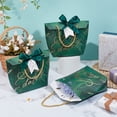 thumbnail image 4 of 20 Sets Green Wedding Favor Boxes 5.7x2.6x6.3Inch Thank You Paper Gift Boxes with Handle Ribbon Tag Pin, 4 of 5