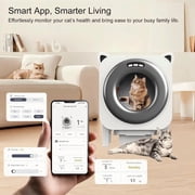 Automatic Cleaning Cat Litter Box 69L Smart Kitty Litter box Self cleaning with Odor Purification System and Waste Bag APP Control Health Monitoring