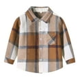 thumbnail image 2 of Fozruso Boys Long Sleeve Shirts with Pockets Plaid Pattern Casual Button Down Shirts Lightweight Summer Sizes 3-6 Months, 2 of 6