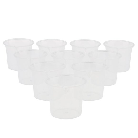 Seitruly 10 Pieces Lab 25ml Plastic Graduated Cup Beaker Measuring Liquid Container Electrónica