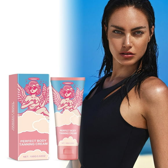 Gradual Tanning Cream 100g - Natural Color, Lightweight & Moisturizing, Fits All Skin Tones, Instant Shaping, No Fake Tan, Easy Removal