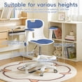 thumbnail image 5 of Tereitr Ergonomic Kids Desk Chair with Adjustable Height Armrest Footrest, 360° Swivel Children Study Chair for Boys Girls Home School Study Bedroom (Blue), 5 of 9