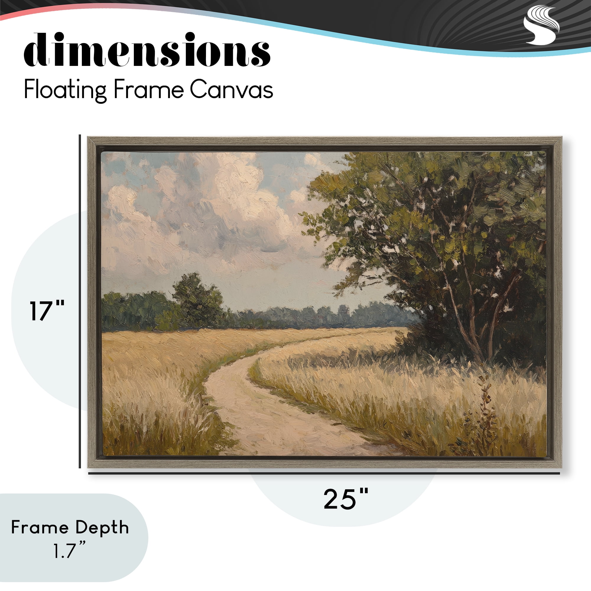 Stupell Industries Peaceful Thinking Path Brown Framed Floater Canvas Wall Art, design by Petal Prints Design