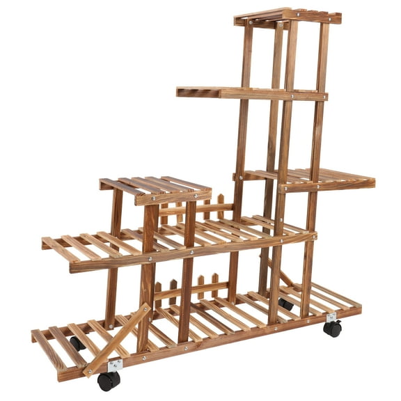 Plant Stand Indoor Outdoor, Plant Shelf Corner Tall Plant Stand Flower Stand Wooden Plant Rack Holder for Multiple Plants