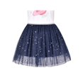 thumbnail image 5 of Robe Fille Paillettes Planète Étoile Argent Perle Perles Tulle Manches Courtes 4 Ans, 5 of 5